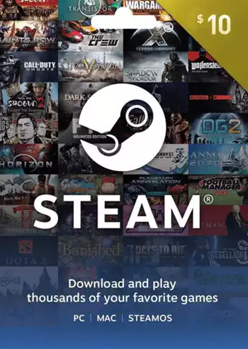 Steam Wallet Gift Card 10 USD Steam Key