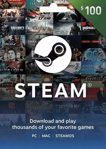 Steam Wallet Gift Card 100 USD Steam Key
