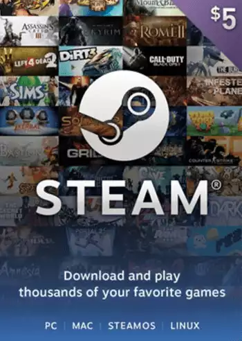 Steam Wallet Gift Card 5 USD Steam Key